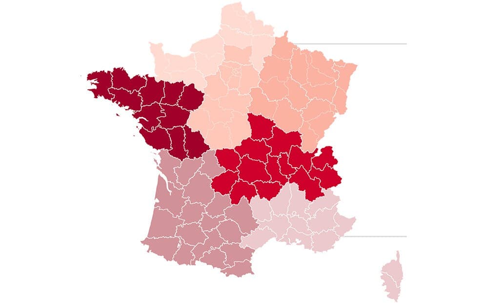 Carte des 28 RTS