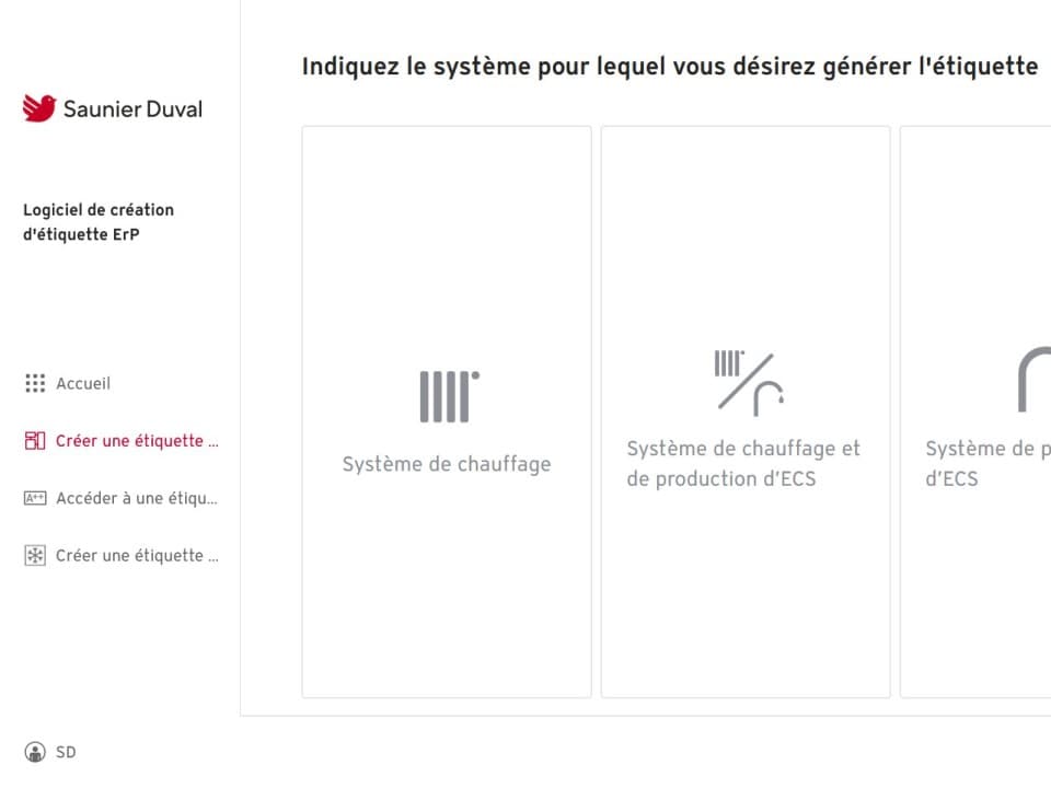 Etiquette ErP pour un système