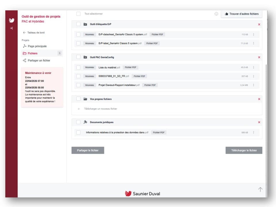 Outil de gestion de projet PAC et hybride - Documents