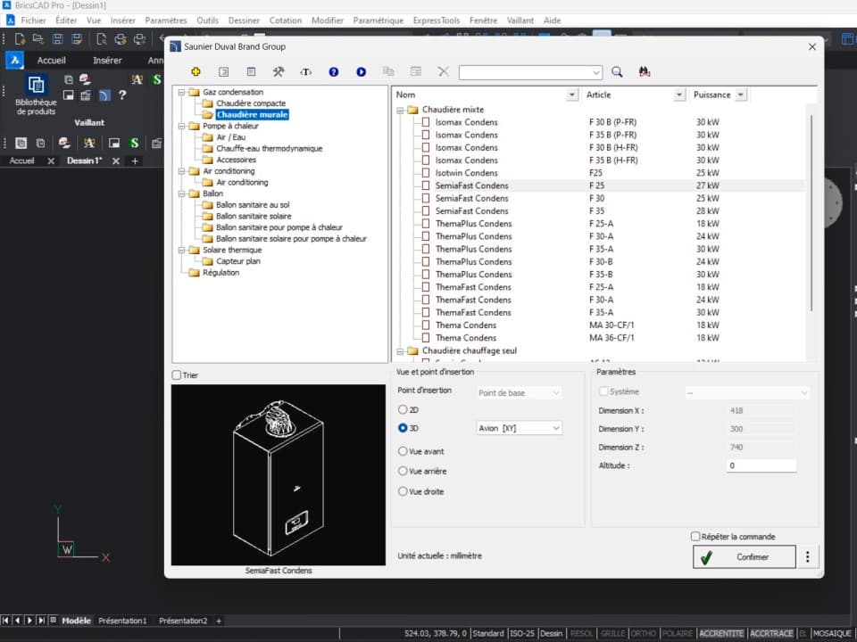 Bibliothèque CAD Vaillant