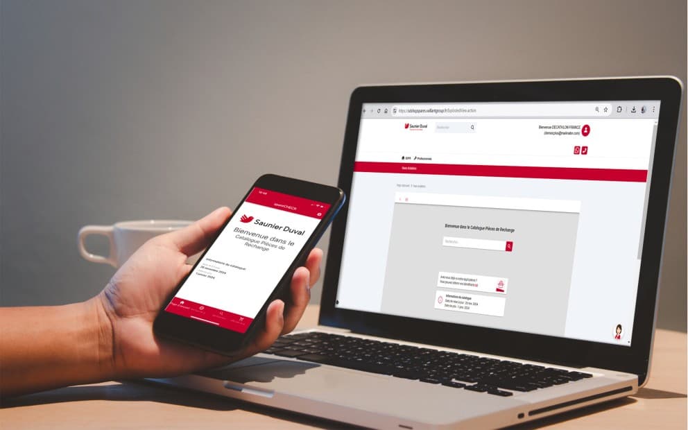 Catalogue des pièces de rechange sur mobile et ordinateur de bureau