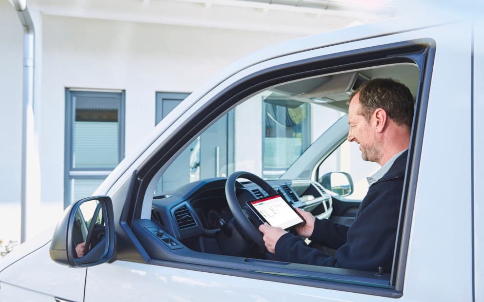 Visuel professionnel Saunier Duval sur sa tablette